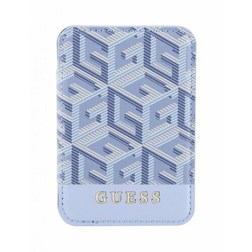 Кредитница GUESS Wallet Cardslot MagSafe PU G CUBE with metal logo GUWMSHGCFSEB, синий, голубой