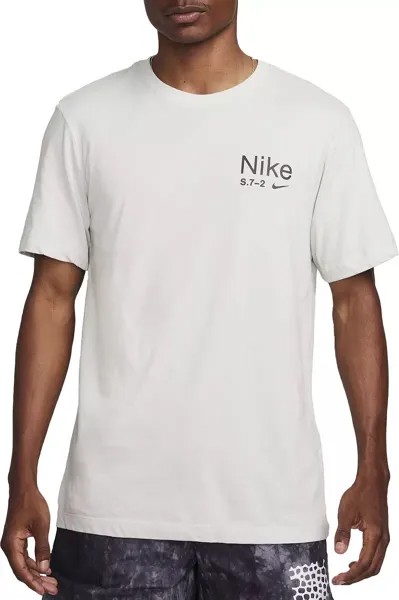 Мужская футболка Nike Dri-FIT Fitness Tie Dye с короткими рукавами, светло-серебристый