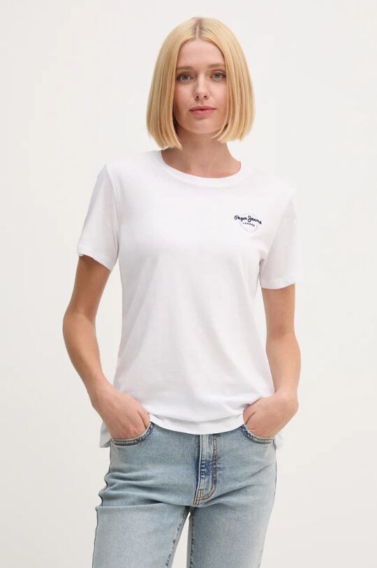Хлопковая футболка GABRIELA Pepe Jeans, белый