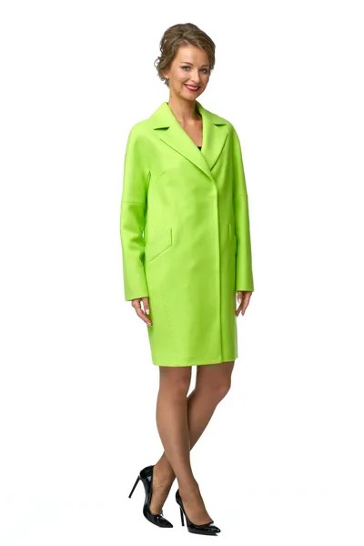 Пальто женское МОСМЕХА 8011119 зеленое 46 RU