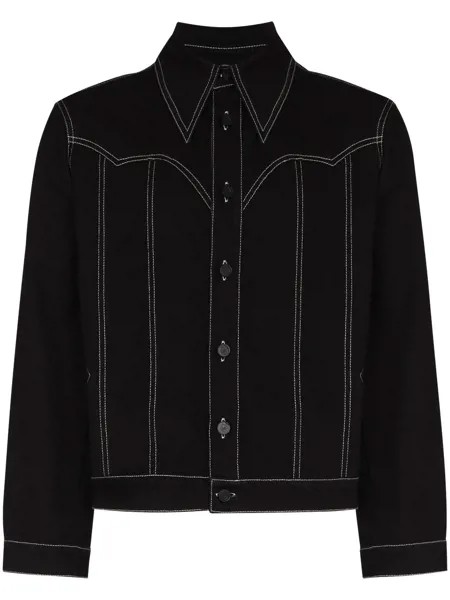 DUOltd джинсовая куртка с контрастной строчкой и декором Wing