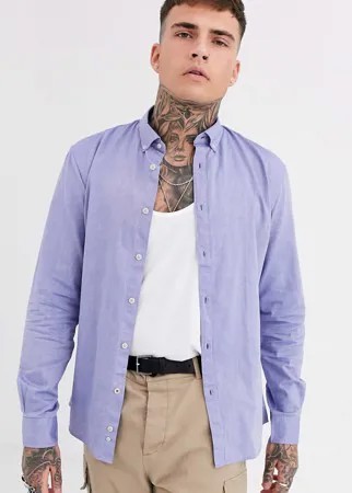 Синяя оксфордская рубашка Celio-Синий