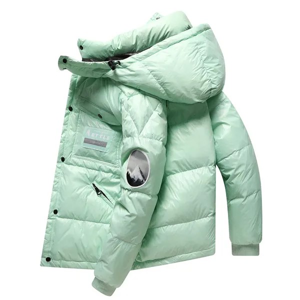 Мужское пальто 2021 зимняя Корейская версия тренд утолщенный пуховик с капюшоном одежда Высокое качество Повседневная водонепроницаемая ку...