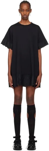 Черное мини-платье-футболка А-силуэта Simone Rocha