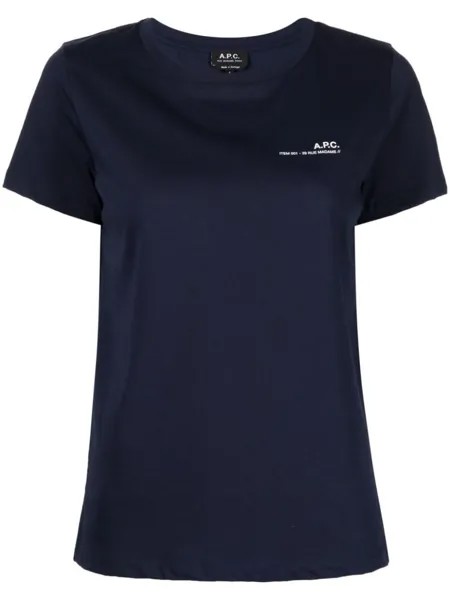 A.P.C. футболка с логотипом, синий