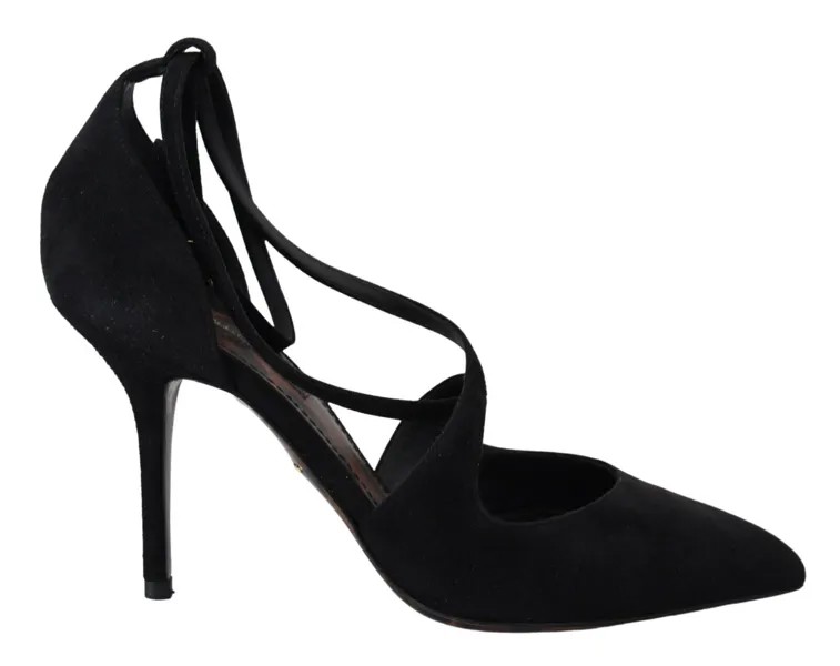 Туфли DOLCE - GABBANA Черные замшевые туфли-лодочки с ремешком на щиколотке, каблук EU36 / US5,5 Рекомендуемая розничная цена 900 долларов США
