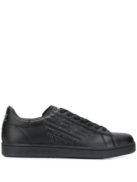 Ea7 Emporio Armani кеды с тисненым логотипом, черный