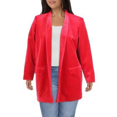 Женский красный бархатный пиджак с открытым передом Calvin Klein Plus 14W BHFO 9814