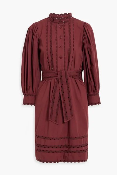 Платье мини Molly из хлопкового поплина с поясом ANTIK BATIK, бордовый