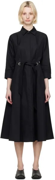 Черное платье-миди с поясом Max Mara