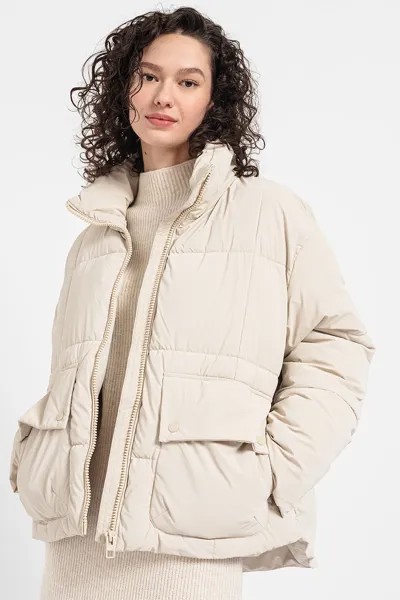 Стеганая зимняя куртка Roguesia с притачным карманом Vero Moda, бежевый