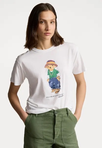 Футболка с принтом POLO BEAR COTTON JERSEY TEE Ralph Lauren, белый