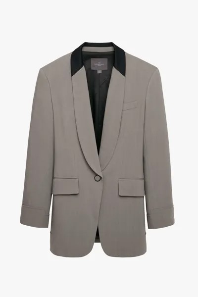 Пиджак Zara by Stefano Pilati Wool Blend, серо-коричневый