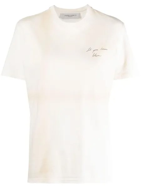 Golden Goose футболка с принтом, нейтральный цвет