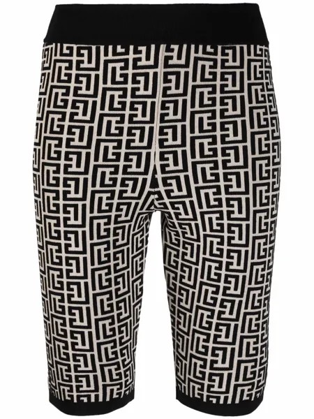 Balmain облегающие шорты с монограммой