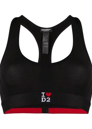 Dsquared2 спортивный бюстгальтер I Heart D2