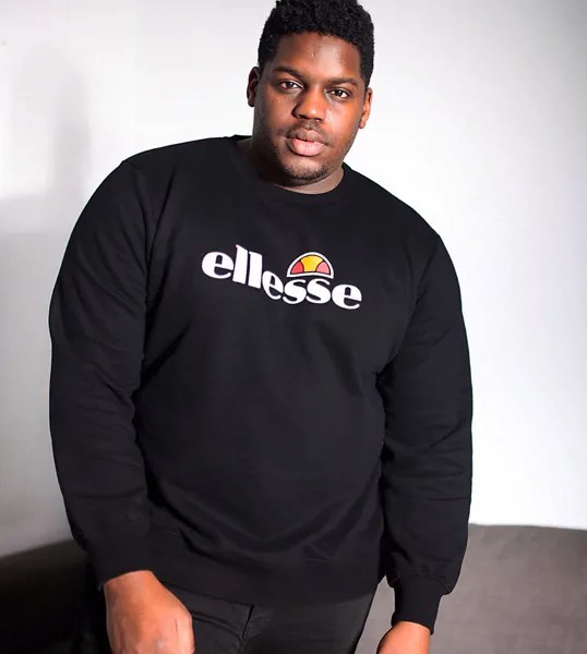 Черный свитшот со светоотражающим логотипом ellesse Plus Pizzoli
