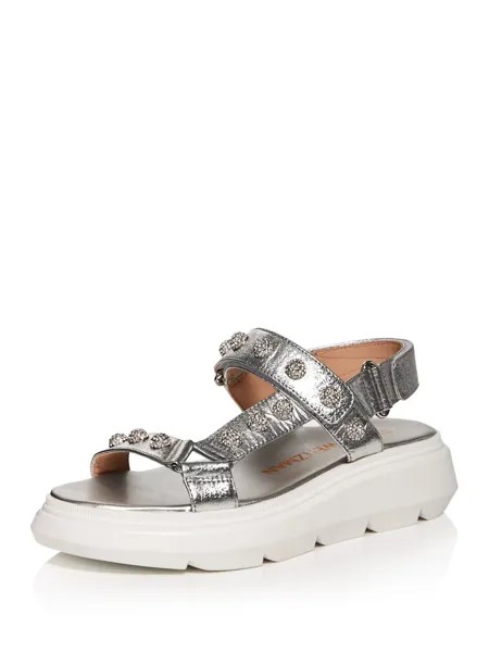 STUART WEITZMAN Женские серебряные сандалии на платформе Zoelie Crystal Ball 6,5 B