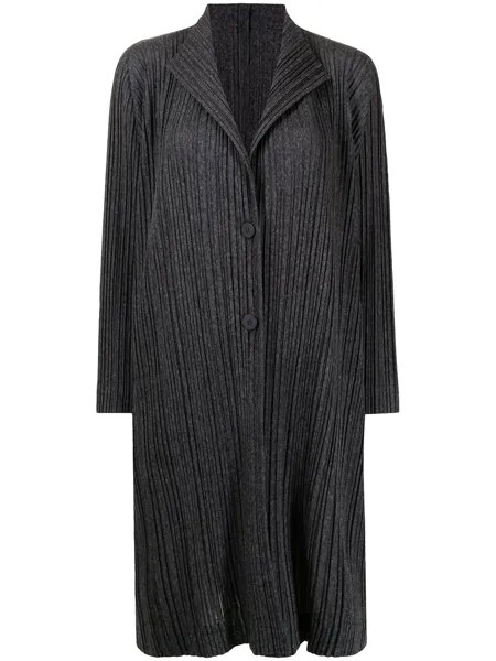 Pleats Please Issey Miyake однобортное плиссированное пальто