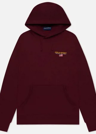 Мужская толстовка Polo Ralph Lauren Polo Sport Hoodie Neon Fleece, цвет бордовый, размер L