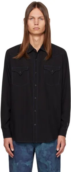 Черная контрастная рубашка Double Rainbouu