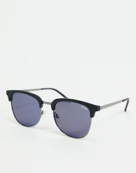 Черные квадратные мужские солнцезащитные очки Quay Evasive-Черный