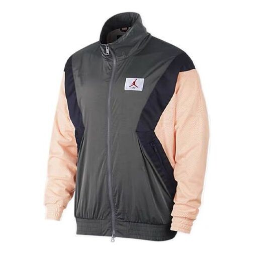 Куртка Air Jordan Flight Casual Sports Long Sleeve Stand Collar Jacket Grey/Pink, серый