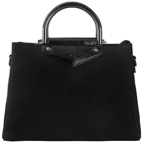Сумка  тоут GIORGIO FERRETTI повседневная, натуральная кожа, внутренний карман, черный