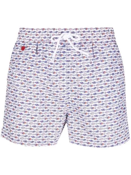 Kiton плавки-шорты с графичным принтом