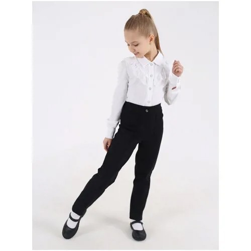 Школьные брюки  Sherysheff, классический стиль, размер 146, черный
