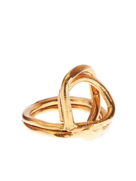 Alighieri позолоченное фактурное кольцо Lia