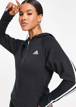 Спортивный костюм с тремя полосками черного и белого цветов adidas Training-Белый