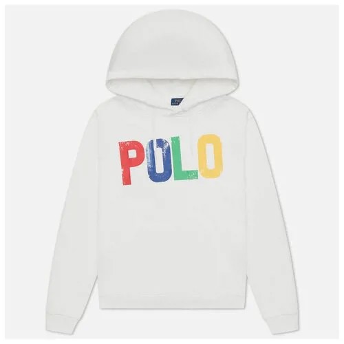Женская толстовка Polo Ralph Lauren Colorful Woodblock Logo Fleece Hoodie белый , Размер S