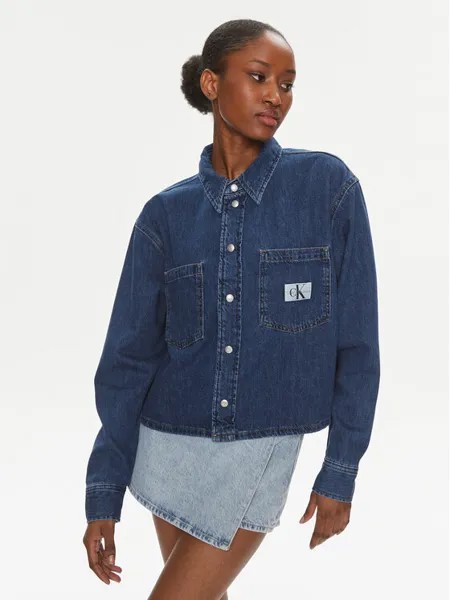 Джинсовая рубашка обычного кроя Calvin Klein, синий