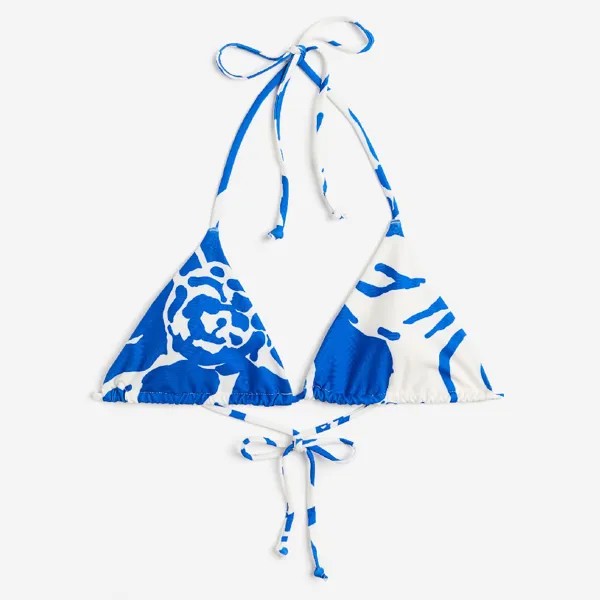 Лиф бикини H&M Triangle, синий/белый