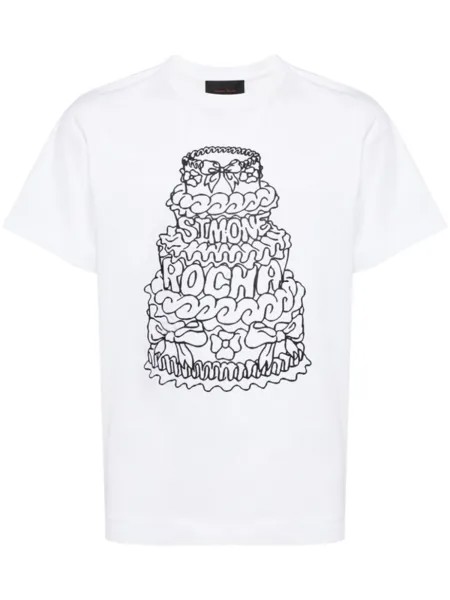 Simone Rocha футболка с принтом Cake, белый