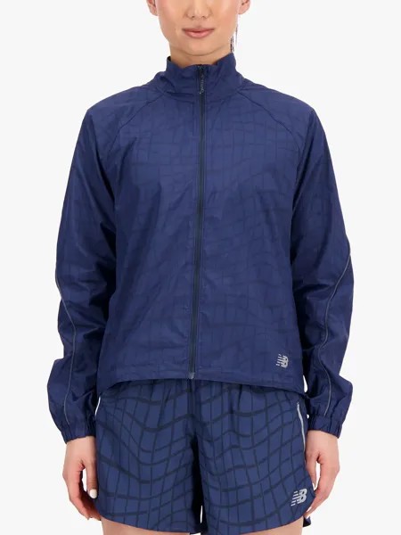 Легкая куртка с принтом New Balance Impact Run, темно-синий NB