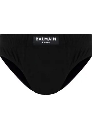 Balmain трусы-брифы с нашивкой-логотипом