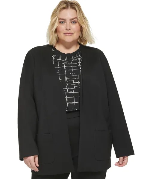 Пиджак большого размера из трикотажа понте Calvin Klein, черный