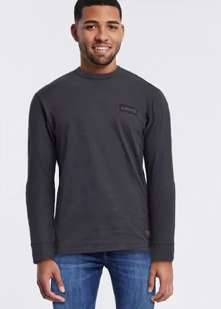 Черный лонгслив с принтом Levi's