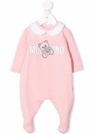 Moschino Kids ромпер с длинными рукавами и логотипом