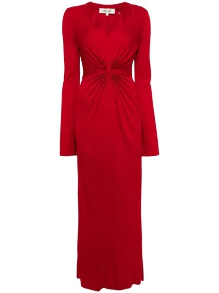 Платье макси Lauren со сборками DVF Diane von Furstenberg, красное