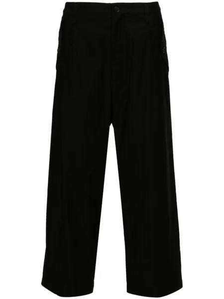 Yohji Yamamoto укороченные брюки M-Front 1 Tuck, черный