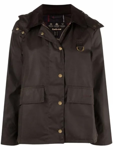Barbour вощеная куртка Avon с капюшоном, зеленый