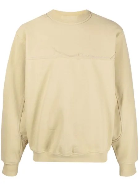 Джемпер с вышитым логотипом Jacquemus, бежевый