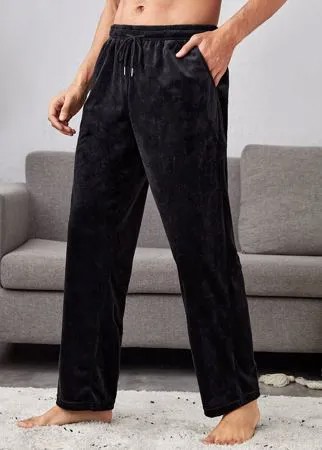 Для мужчины Пижамные брюки на кулиске с карманом из плюша