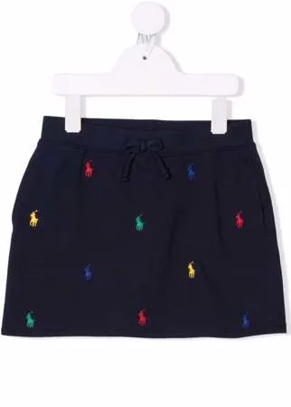 Ralph Lauren Kids мини-юбка с вышивкой Polo Pony