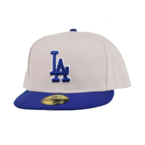 Мужская кепка New Era Los Angeles Dodgers World Class 59Fifty бежево-королевского цвета