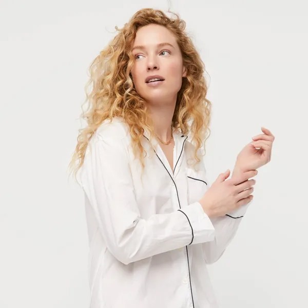 Ночная рубашка из хлопка End-On-End J.Crew, белый