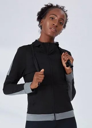 Спортивная куртка на молнии на кулиске с капюшоном